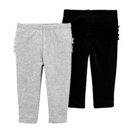 Carter's Baby Girls' 2 Pack Pants Black/Grey Newborn