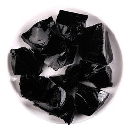 GOKTRO Black Obsidian Natural Healing Rough Stones Crystal Bulk - 1LB for Tumbling, Jewelry Making,Fountain Rocks,Decor & Energy Balance - Gift for Yoga, Meditation Lovers, Crystal