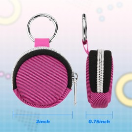 Portable Ring Organizer Case with Keychain, Traveling Ring Holder Storage Bag, Anti-Lost Keychain Container for Rings, Jewelry (2, Hot Pink)