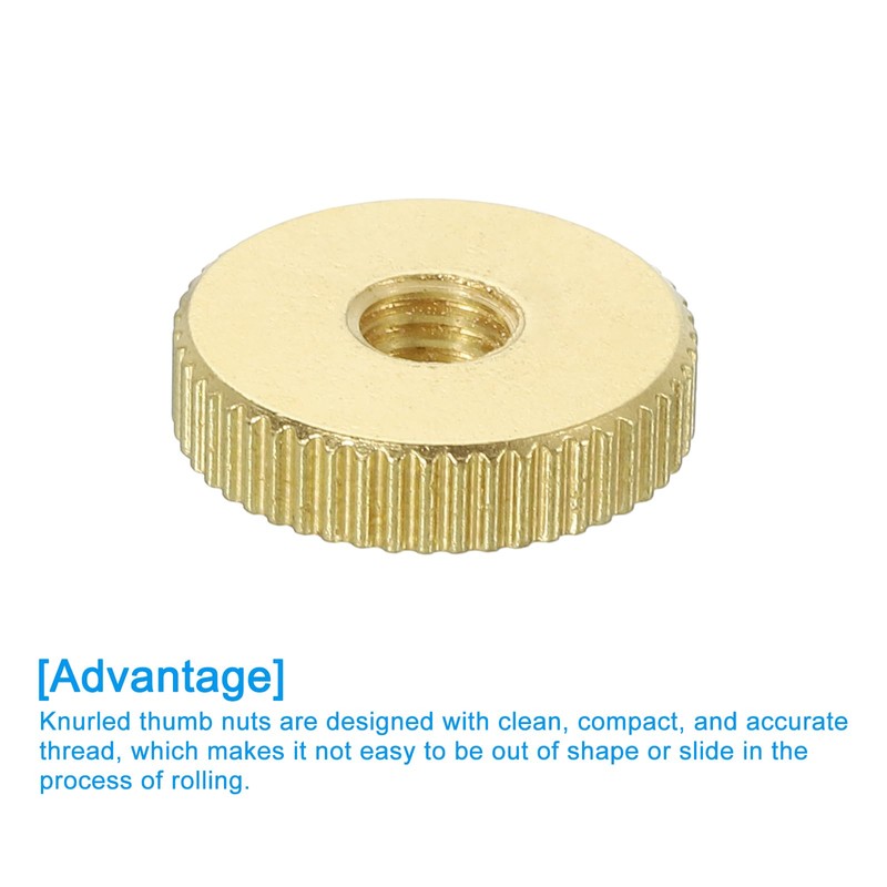 sourcing map Knurled Thumb Nuts, 6Pcs M5 x D16mm x