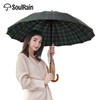 SoulRain Plaid Umbrella 16 Ribs 48" Stick Umbrella Auto Open