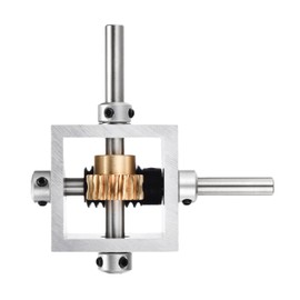 sourcing map Gear Box 90 Degree Right Angle Worm Gearbox 1:10 Reduction Gearbox 1 Module 10 Teeth Worm Gear Aluminum Frame Simple Mechanical DIY Module with 8mm Shaft, 100x100x50mm(LxWxH)