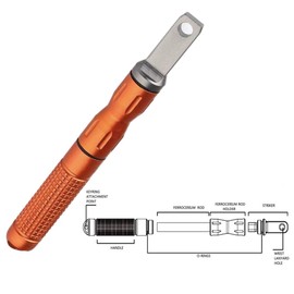 Jzhen Outdoor Fire Steel Flint Survival Extremely Strong Spark Flight, Fire Starter with Rope Fire Steel Set for Camping, Outdoor, Survival Orange