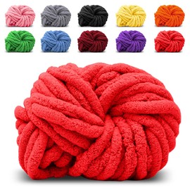 Thick Wool Thread Yarn, Red, Bulky Arm Knitting Wool Knitting, Chunky Knit Wool Yarn for Crochet for Blanket, Pet Nest, Blanket, Decorative Cushion