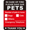 Pets Inside Fire Save Our Pets Sticker,MeshaKippa 5pcs 4x5.3 inch