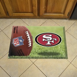 FANMATS 18993 San Francisco 49ers Rubber Scraper Door Mat