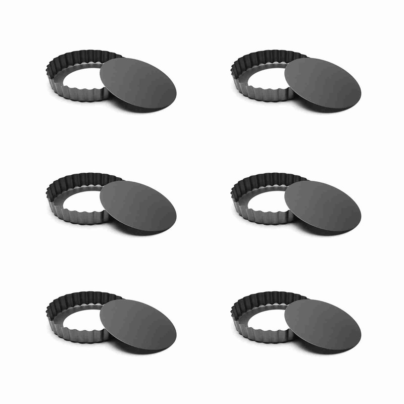 6Pcs 3in Quiche Pan Food Grade Prevents Sticking Carbon Steel