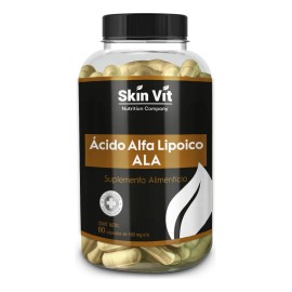 Ácido Alfa Lipoico (ALA) 60 Cápsulas | Skin Vit Súper Premium | Poderoso Antioxidante Celular | Apoya Energía, Metabolismo y Antienvejecimiento | Sin Sabor