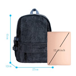 LA HUATE Unisex Corduroy School Backpack, Large Capacity Casual Daypack Lightweight Travel Backpack College Book Bag Laptop Bag