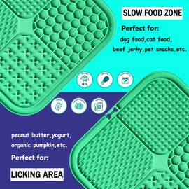 Kwispel Lick Mat for Dogs, Large Dog Lick Mat with Suction Cups for Anxiety, Peanut Butter Dog Licking Mat Slow Feeder Dispensing Treater Lick Pad for Dogs Cats Grooming Bathing and Training (Green)