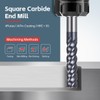 HUHAO Square Nose End Mill,4 Flute Straight Milling Cutter 1/8"