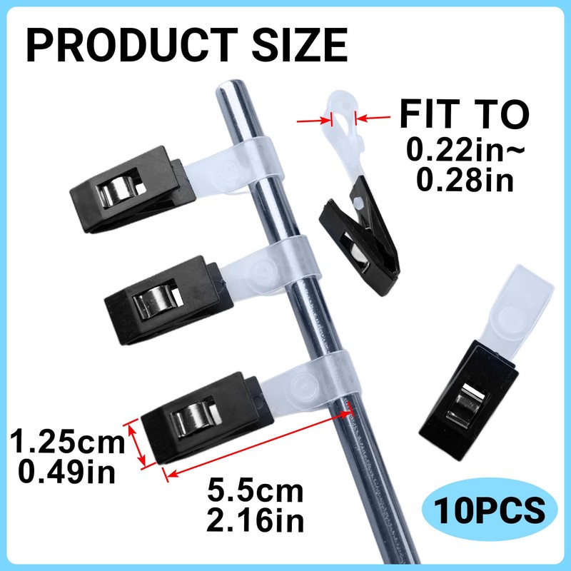 Lekgavd 10PCS Black Garden Flag Clips, Plastic Anti-Wind Yard Flag