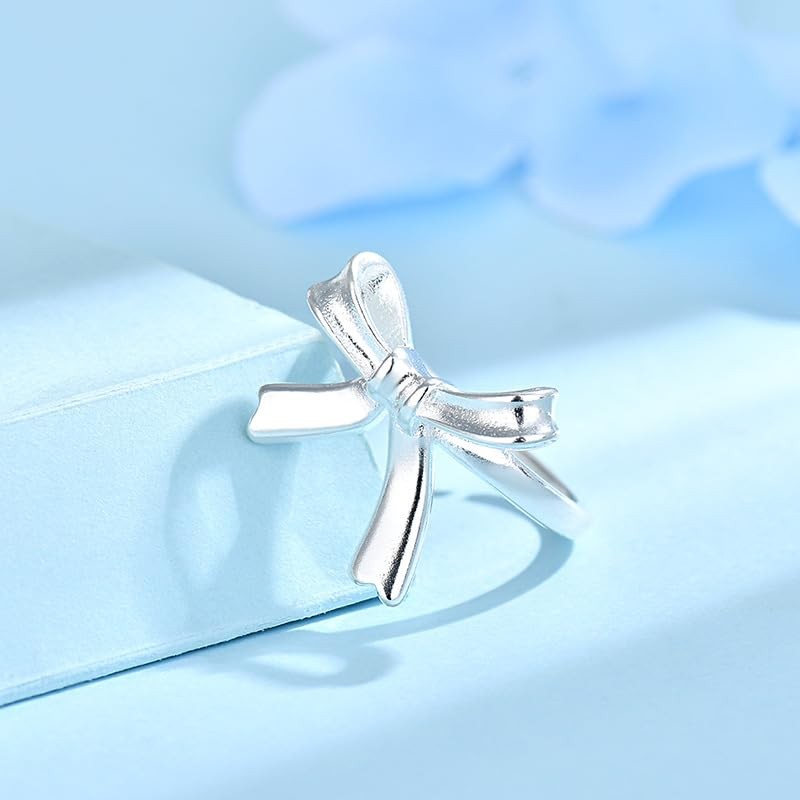Adorable Ribbon Bow Tied Ring Butterfly Knot Female Open Ring