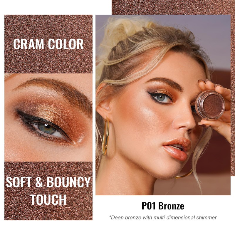 Oulac Bronze Cream Eyeshadow also for Highlighter Large Capacity Highly