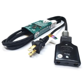 Northwest Trade Post Small Appliance Replacement Power Cord for Vintage Open Hearth Rotisserie Broiler Toaster Roaster Oven Fryer and Appliances with 1-1/16" Center to Center Spaced Contacts