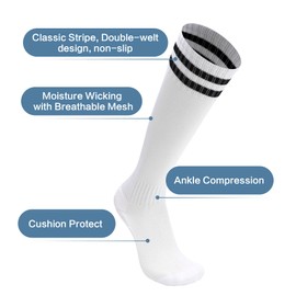 FPAKDH 2 Pairs Kids Football Socks for 7-13 Years Old Breathable Sports Training Soccer Socks Running Children Girls and Boys Football Socks Present