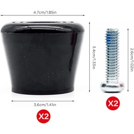 INHEMING 2 Pcs Rubber Roller Skate Toe Stoppers with Screws,Brake Block Stoppers,Roller Quad Skate Toe Stops,Universal Roller Skates Jam Plugs Toe Plugs - Black