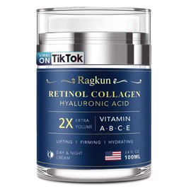 Ragkun Retinol Cream for Face, Collagen Neck Creams for Tightening and Firming, Anti Aging Day & Night Facial Moisturizer for Women & Men, Instant Face Lift Wrinkle Cream 3.4 fl. oz.