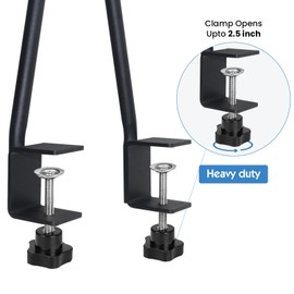 Dog Grooming Arm, Adjustable Pet Grooming Arm with Clamp for Small and Medium Dogs,Grooming Loop and No Sit Haunch Holder (Black, 42" H Arm + Heavy Duty Double Clamp + Hammock)