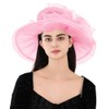 RZTA Women's Kentucky Derby Church Dress Hat Wide Brim Leaf