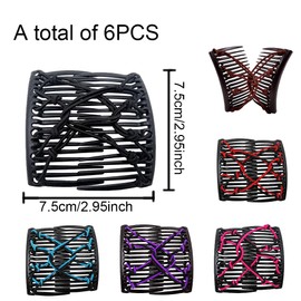 Ysingst 6PCS Hair Combs, Magic Stretch Hair Combs Elastic Clips Hair Hairpins for Women Girls DIY Thick & Thin Hair Styling Accessories Decorative (Style 4)