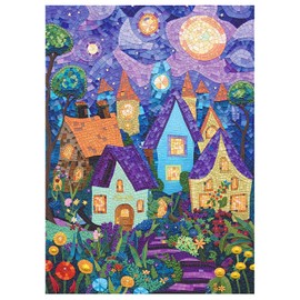 Naturelish Jigsaw Puzzles for Adults 1000 Pieces, Challenging Unique Shaped Puzzle for Game Night Family Home Decor, 20x27 Inches, Stained Glass Art Style Puzzles