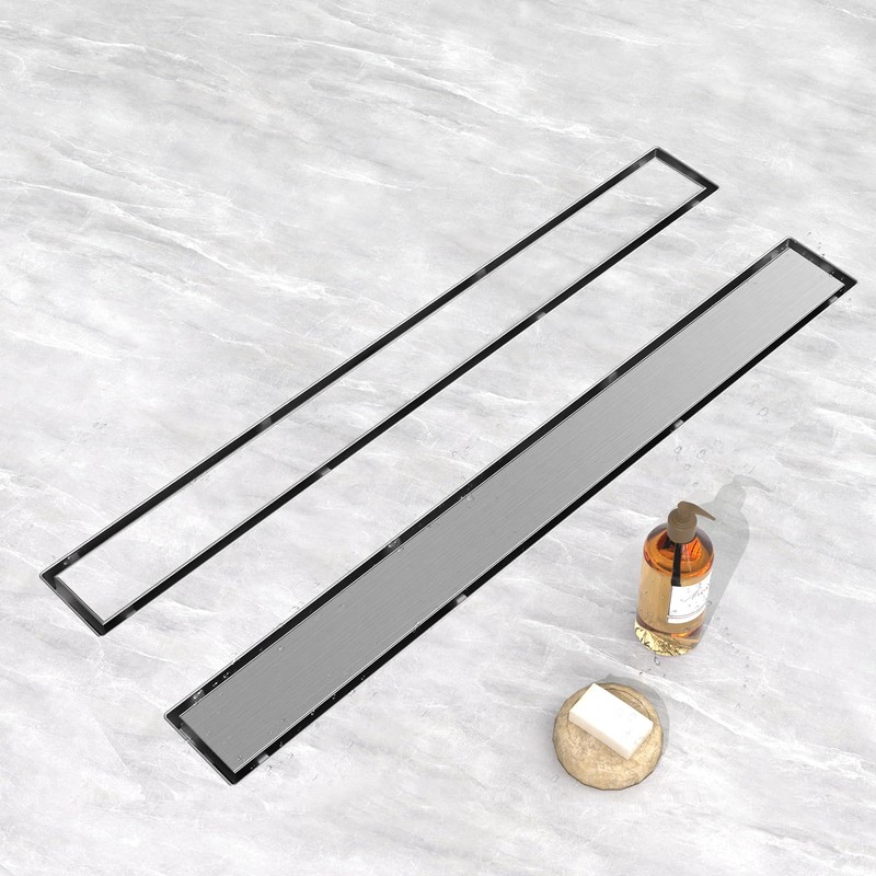 YEFU Shower Drain Nickel for Bathroom: 42 Inch Stainless Steel