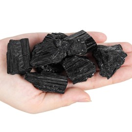 Orientrea Cristales de turmalina negra de 0,44 lb, piedras naturales de turmalina negra en bruto, cristal de turmalina curativo para protección energética, limpieza de energía negativa, piedras de fue