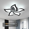 Goeco Modern Ceiling Light, Dimmable Black 5-Petals Flower Flush Mount