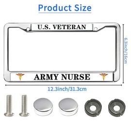Army Nurse US Veteran License Plate Frame Slim US Army Nurse Heroism Easy Installation License Plate Frame US Army Heroism License Plate Frame for Family Members
