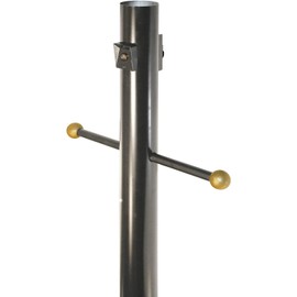 Solus SP7-C320-BK 7 Foot Outdoor Lamp Post, Traditional In Ground Light Pole with Cross Arm, Grounded Convenience Outlet and Dusk to Dawn Photo Sensor, Black