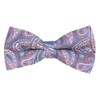 King & Priory Blue with Red Paisley Bow Tie