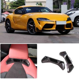 MODY For Toyota Supra 2019-2022 2PCS ABS Carbon Fiber Seat Back Neck Slot Trim Cover
