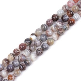Gem-Inside 12mm Round Botswana Agate Beads Strand 15 Inches by GEM-inside stone beads