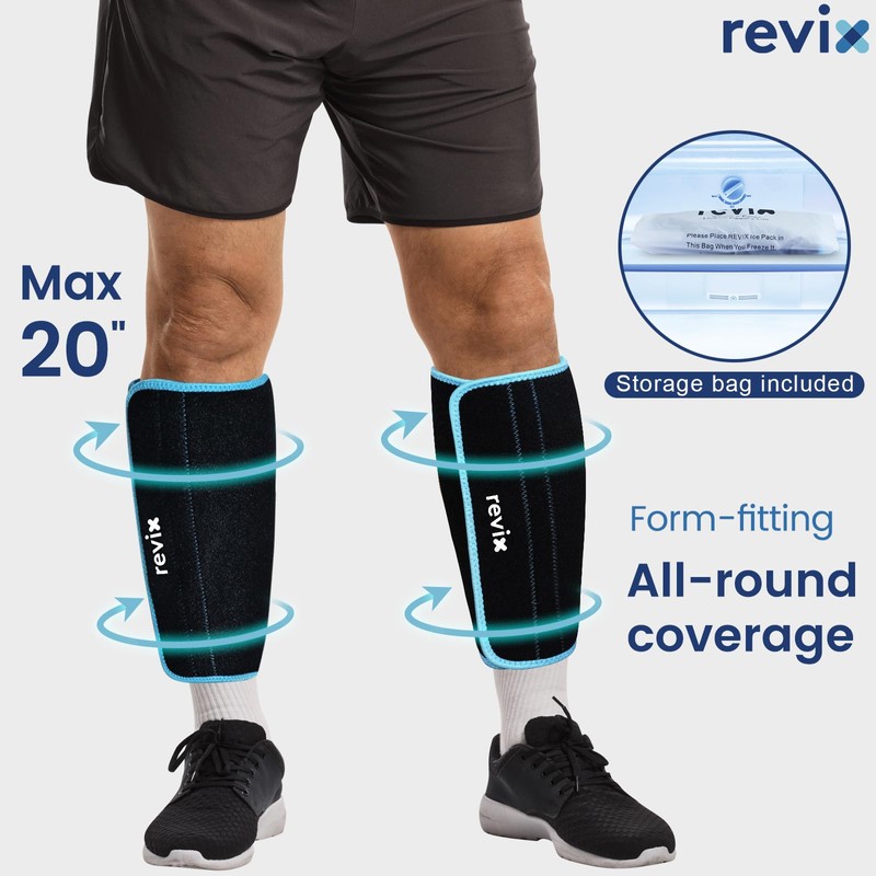 REVIX XL Shin Ice Packs Reusable Gel Cold Pack for