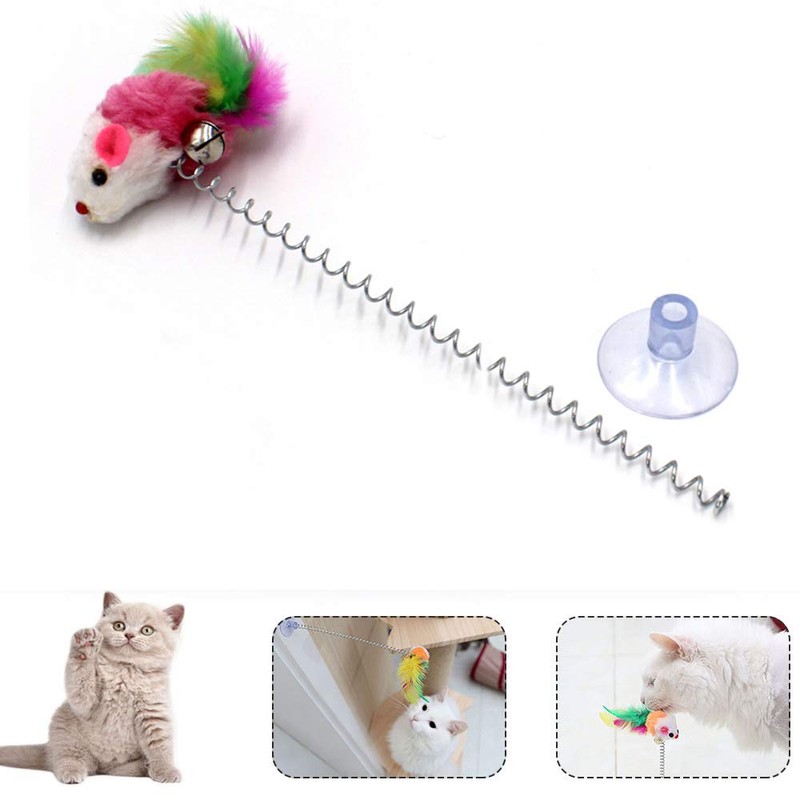 KABB 3 Pcs Cat Toy Spring Toy Elastic Spring Mouse