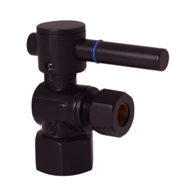 Westbrass 1/4-Turn Lever Handle Angle Stop, 1/2" IPS x 3/8" OD, Oil Rubbed Bronze, D103BL-12