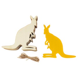 20 Pack 6 Inch Wood Kangaroo Cutouts Unfinished Wood Kangaroo Crafts Wooden Kangaroo Hanging Ornaments DIY Kangaroo Craft Gift Tags for Home Party Decoration