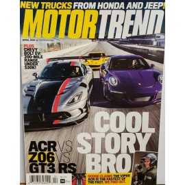 Motor Trend April 2016 New Trucks Honda Jeep Chevy Bolt Dodge FREE SHIPPING CB