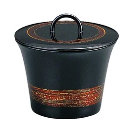 Fukui Craft Soup Bowl, Yellow, 8.5 fl oz (250 cc), Plain Ring, Brown Belt 5-197-5