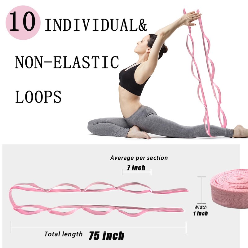 Stretching Strap Yoga Strap with Loops, Stretch Straps for Physical