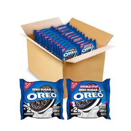 OREO Zero Sugar and OREO Double Stuf Zero Sugar Chocolate Sandwich Cookies Variety Pack, 20 Snack Packs (2 Cookies Each)