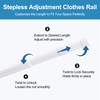 WARDENIX Adjustable Closet Rod for Hanging Clothes, 17-28inch Heavy Duty
