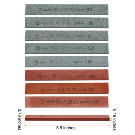 HARFINGTON 9pcs Knife Sharpening Stone Set 60/80/100/120/150/180/ 220/240/280 Grit Knife Sharpening Stone Sharpener Whetstone for Knives Scissors Kitchen Sharpen Tools