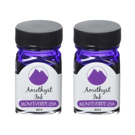 Monteverde 60ml Gemstone Fountain Pen Ink Bottle (30ml Amethyst G309AM Ink Bottle - Pack of 2)