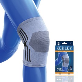 Kedley Knee Support Sleeve | Premium Elasticated Compression Support Band | Aiding Rehabilitation, Joint Pain, Knee Swelling & Arthritis | Ideal for Sports, Exercise, Gardening & Everyday Use (Large)