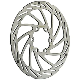 BBB Cycling Bike Brake Disc With 6 Bolts Stainless Steel Bicycle Brake Rotor With Wear-Out Indicator for Road Mountain E-Bikes MTB 220mm PowerStop BBS-115, Silver