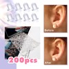 TOAOB 200 pcs Earring Backs Plastic Safety Backs Clear Rubber