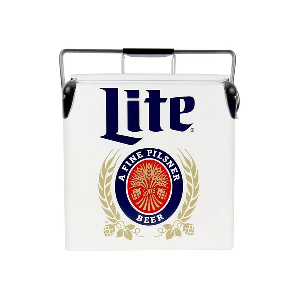 Miller Lite Retro Ice Chest Cooler with Bottle Opener 13L
