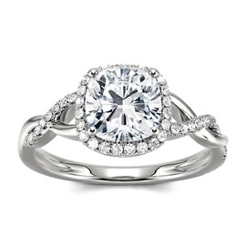 Molioaki Engagement Ring Women's 925 Sterling Silver Rings Cushion Stone Square Wedding Ring Women 1ct 5A Cubic Zirconia Engagement Rings with Gift Box Engagement Wedding Gift, Sterling Silver